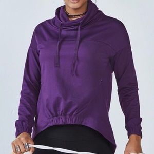 Fabletics Plus Size Purple Cowl Neck Sweatshirt
